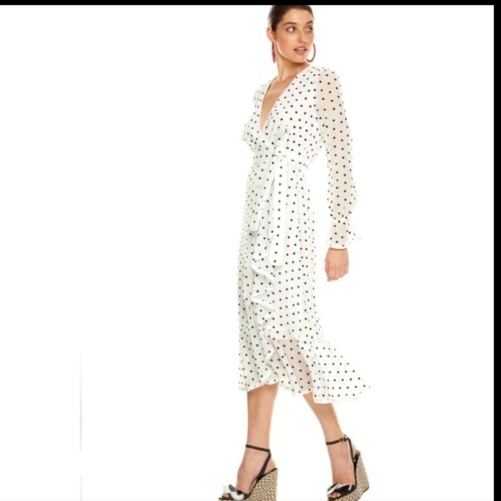 Maison Talulah Something About You Midi Dress Cream Black Spots